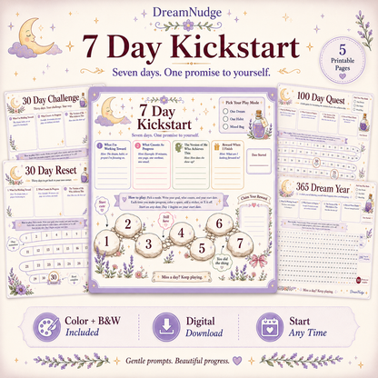 Printable Challenge Tracker Bundle | ADHD Habit Tracker, 7 30 100 365 Day Goal Planner, Visual Progress & Reward Chart PDF