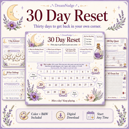 Printable Challenge Tracker Bundle | ADHD Habit Tracker, 7 30 100 365 Day Goal Planner, Visual Progress & Reward Chart PDF