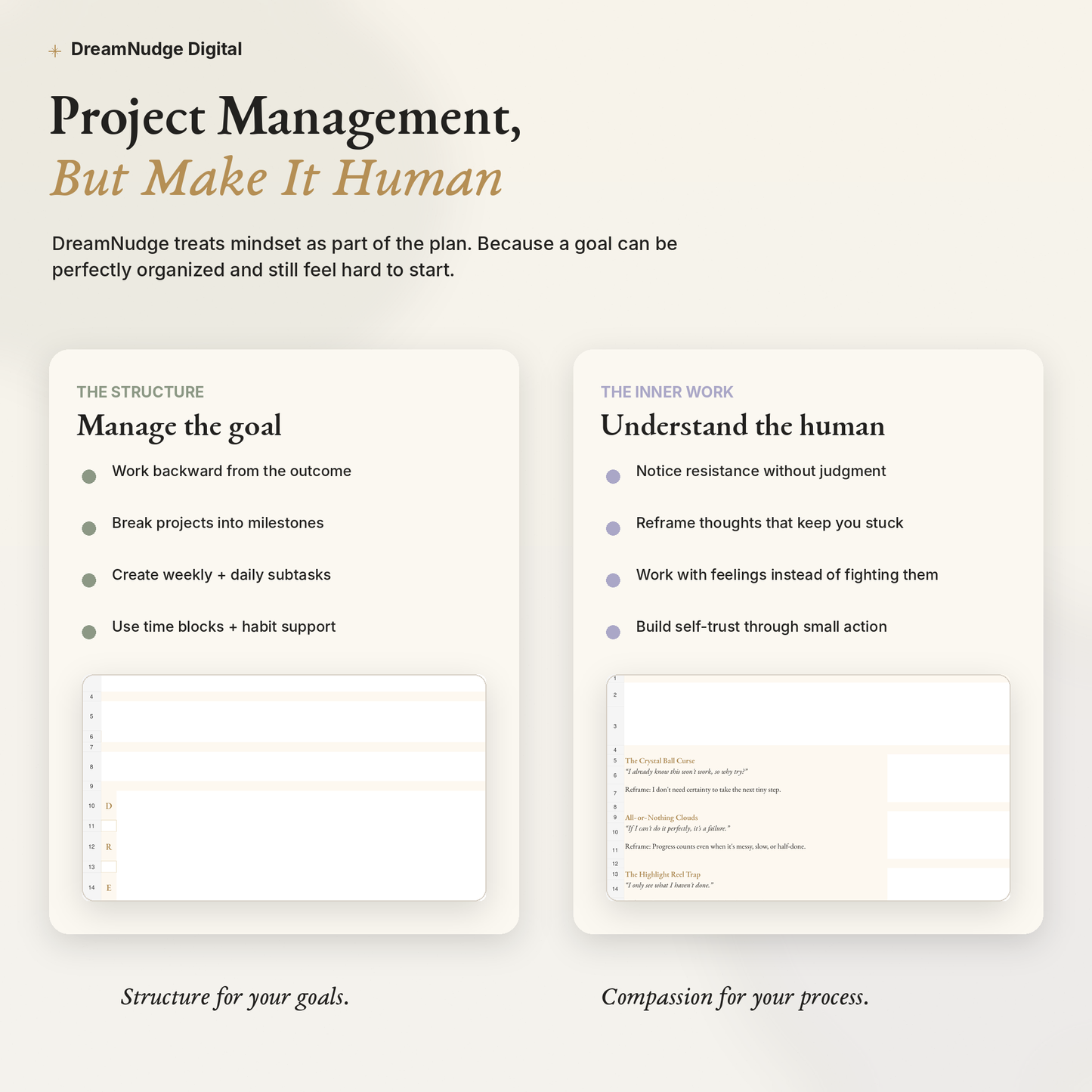 ADHD Goal Setting Google Sheet + Video Walkthrough | Neurodivergent Creative Goal System | DreamNudge Digital | Instant Download