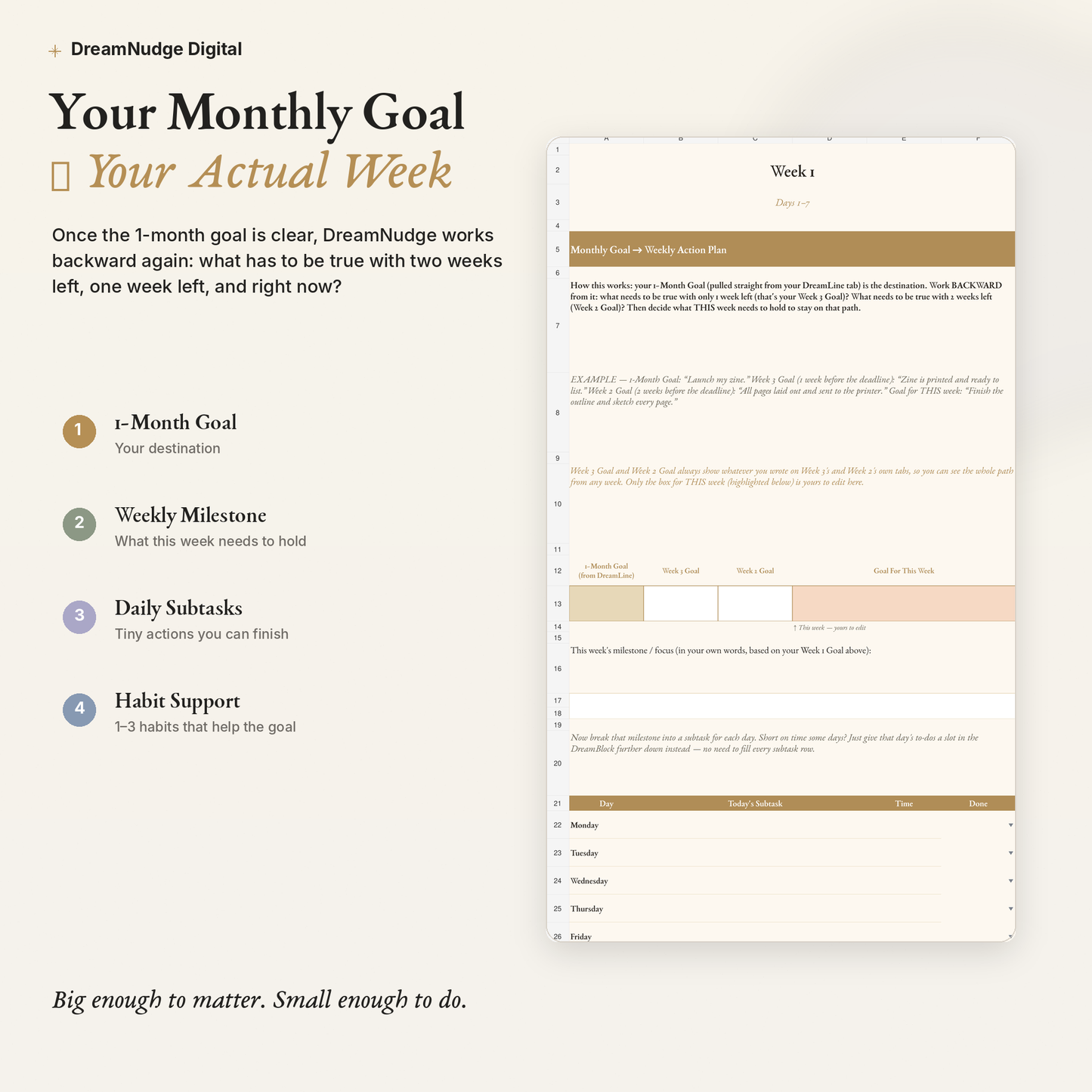 ADHD Goal Setting Google Sheet + Video Walkthrough | Neurodivergent Creative Goal System | DreamNudge Digital | Instant Download