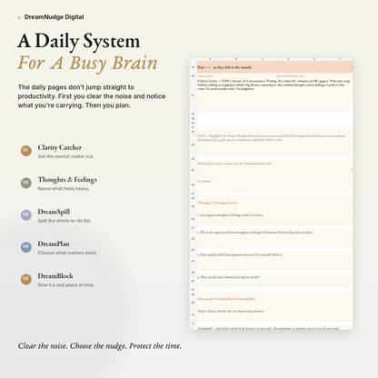 ADHD Goal Setting Google Sheet + Video Walkthrough | Neurodivergent Creative Goal System | DreamNudge Digital | Instant Download