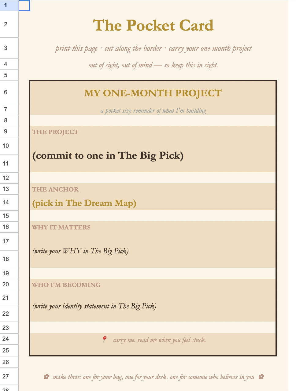 The DreamPicker Kit the project-picking kit for multi-passionate creatives drowning in ideas