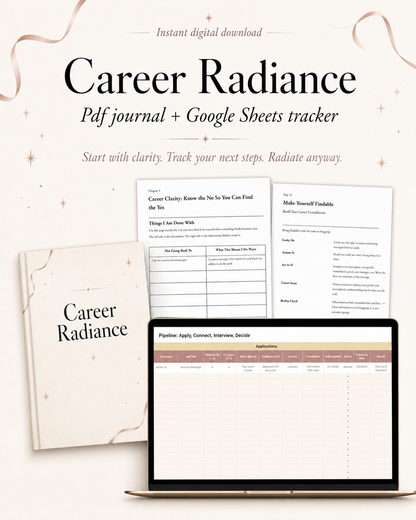 Job Search Planner & Career Workbook | 30-Day Manifestation Journal + Application Tracker