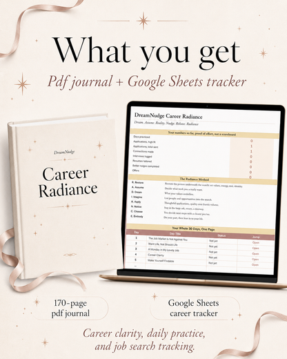 Job Search Planner & Career Workbook | 30-Day Manifestation Journal + Application Tracker