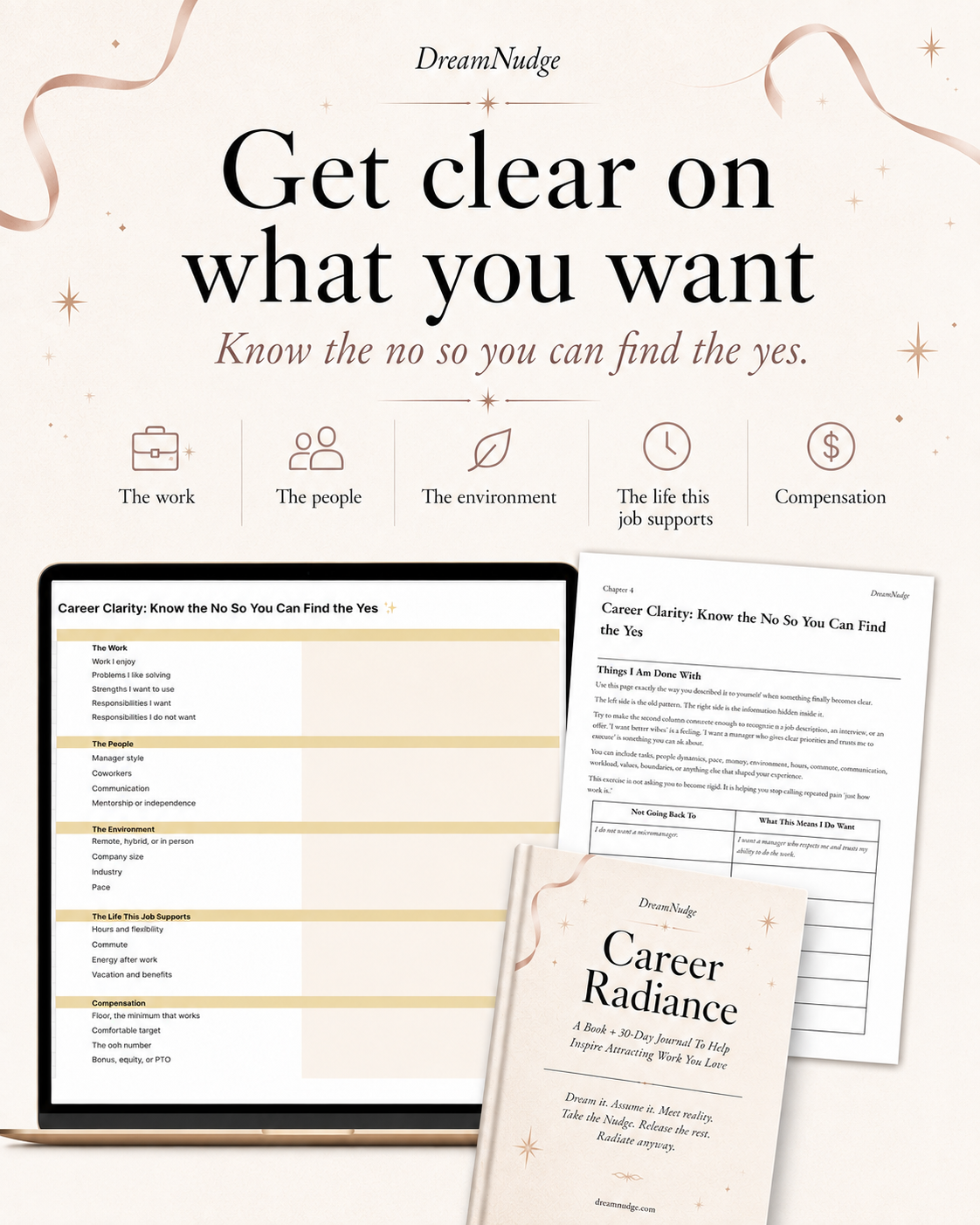 Job Search Planner & Career Workbook | 30-Day Manifestation Journal + Application Tracker