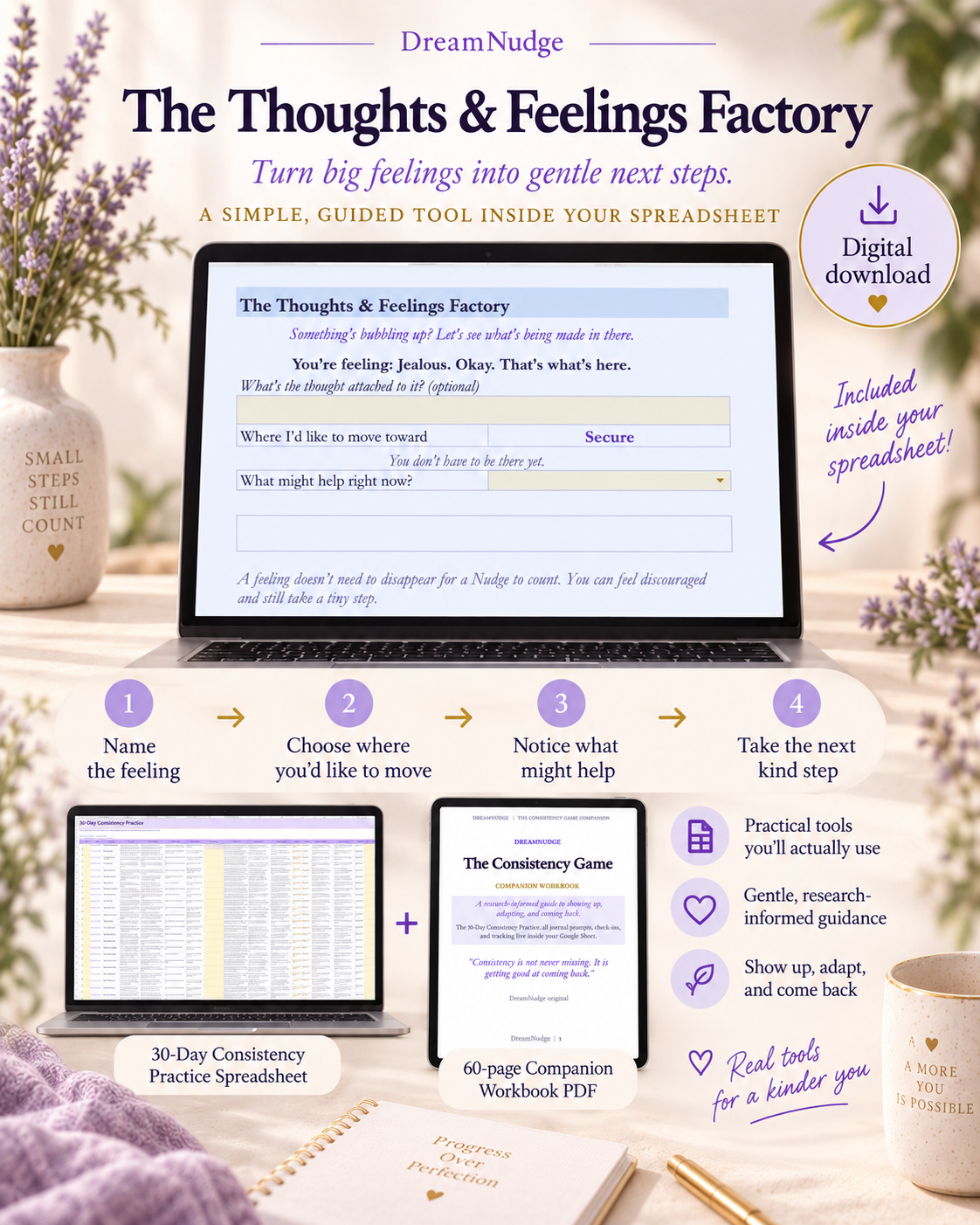 Habit Tracker Spreadsheet Google Sheets | Digital ADHD Productivity Template Project Planner Consistency Tracker Instant Download