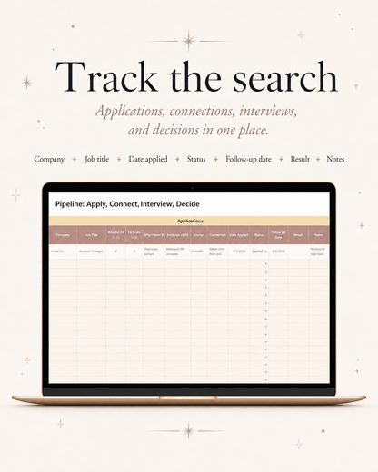 Job Search Planner & Career Workbook | 30-Day Manifestation Journal + Application Tracker