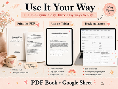 365 Day Manifestation Journal & Digital Workbook Daily Visualization Games for Goals, Confidence, Dream Life
