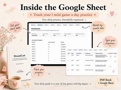 365 Day Manifestation Journal & Digital Workbook Daily Visualization Games for Goals, Confidence, Dream Life