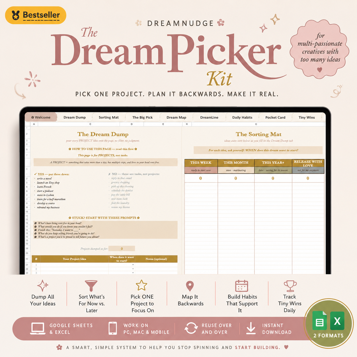 The DreamPicker Kit the project-picking kit for multi-passionate creatives drowning in ideas