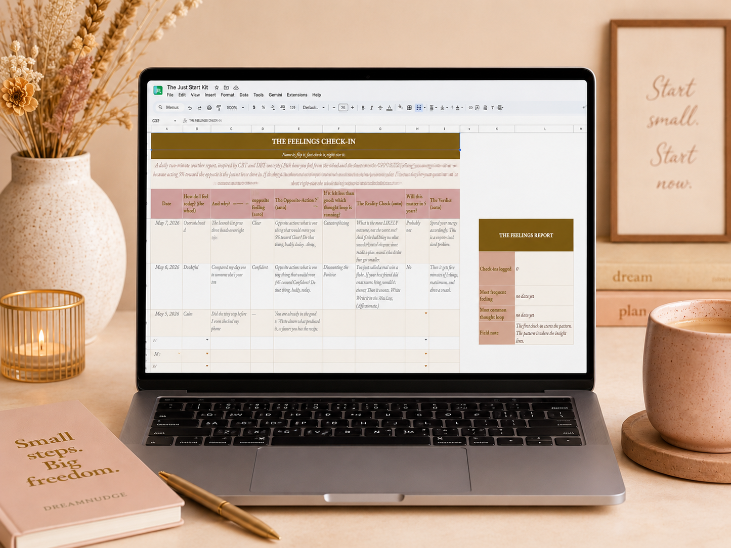 The Just Start Kit | The Google Sheet That Talks You Into Starting